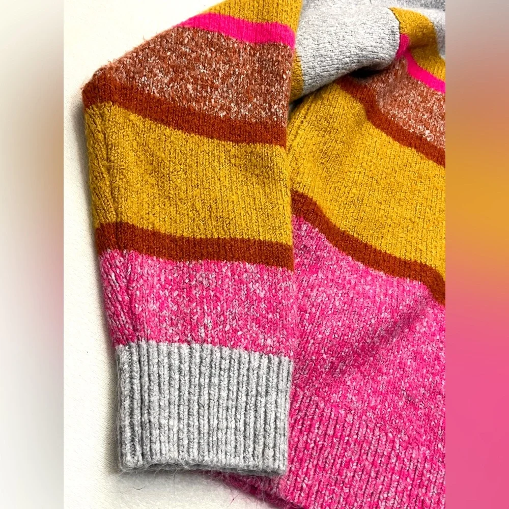 Lou & Grey for LOFT Multicolor Striped Crew Neck Colorful Women’s Sweater - Picture 3 of 16